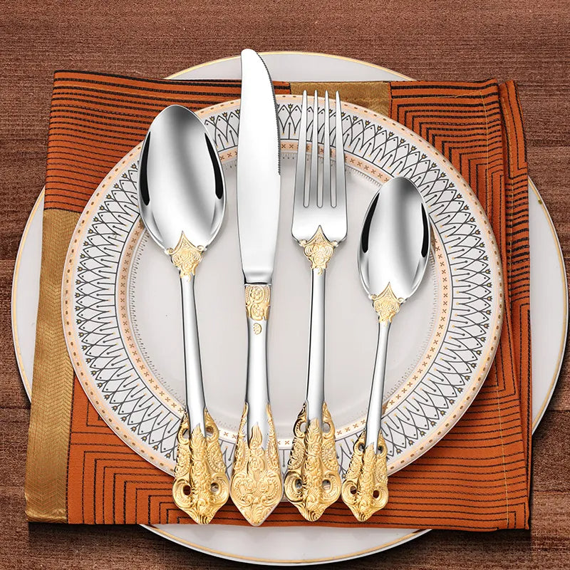 Royal 24 Piece Silver Dinnerware Set