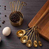 Stackable Matte Gold Stainless Steel Measuring Spoon Set - Tremmi