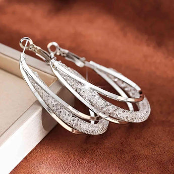 Elegant Mesh Twisted Hoop Earrings - Tremmi