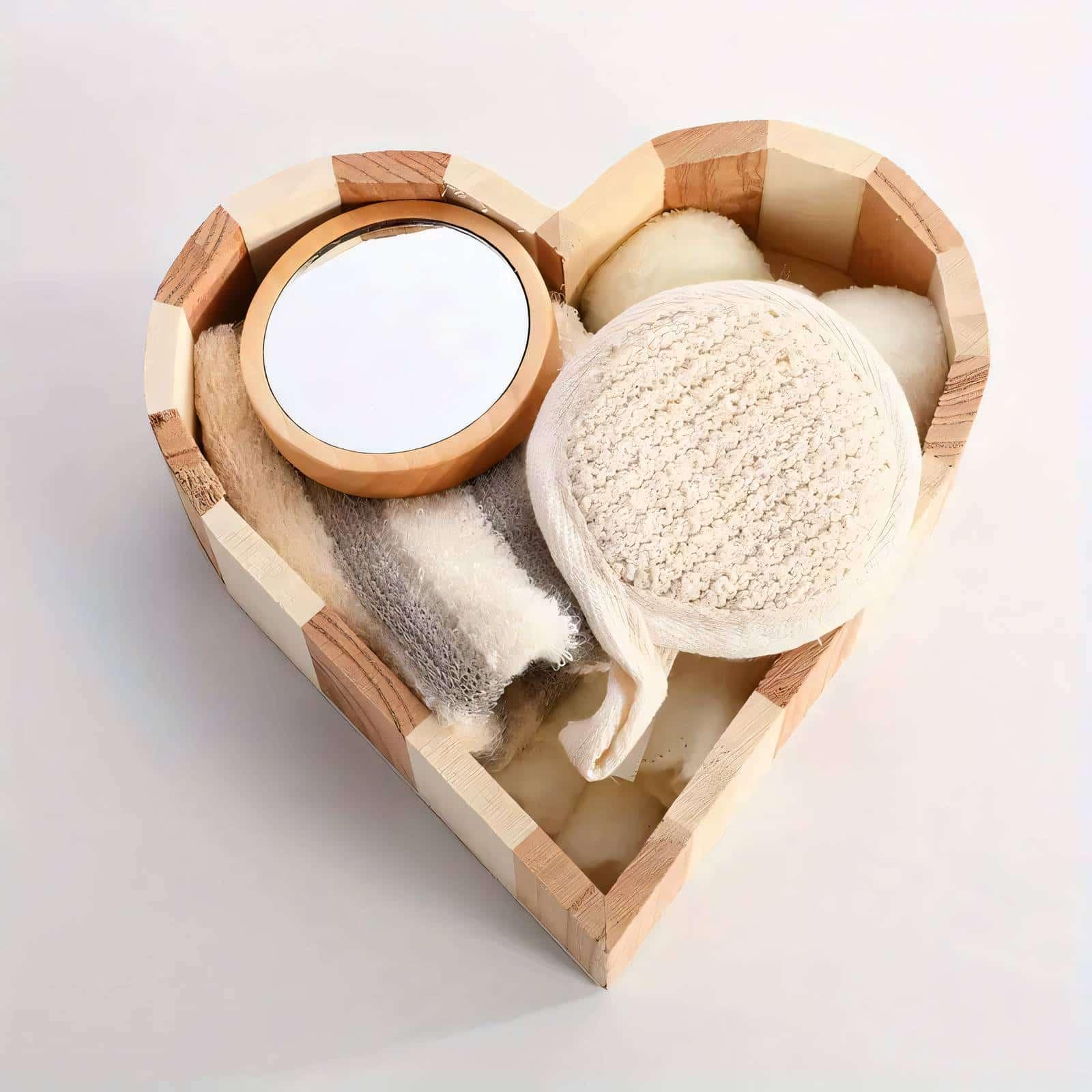 Eco-Friendly Heart-Shaped Wooden Spa Set – Luxurious Home Pampering Experience - Tremmi