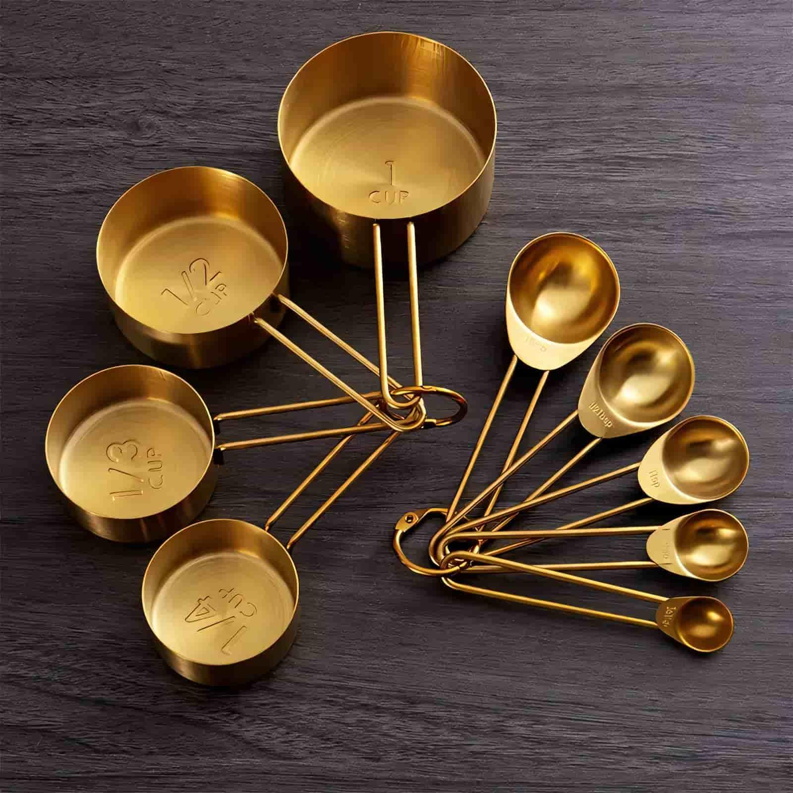 Stackable Matte Gold Stainless Steel Measuring Spoon Set - Tremmi