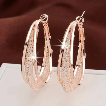 Elegant Mesh Twisted Hoop Earrings - Tremmi