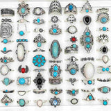 Vintage Bohemian Ring Set - 50 Piece Mix - Tremmi