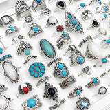 Vintage Bohemian Ring Set - 50 Piece Mix - Tremmi