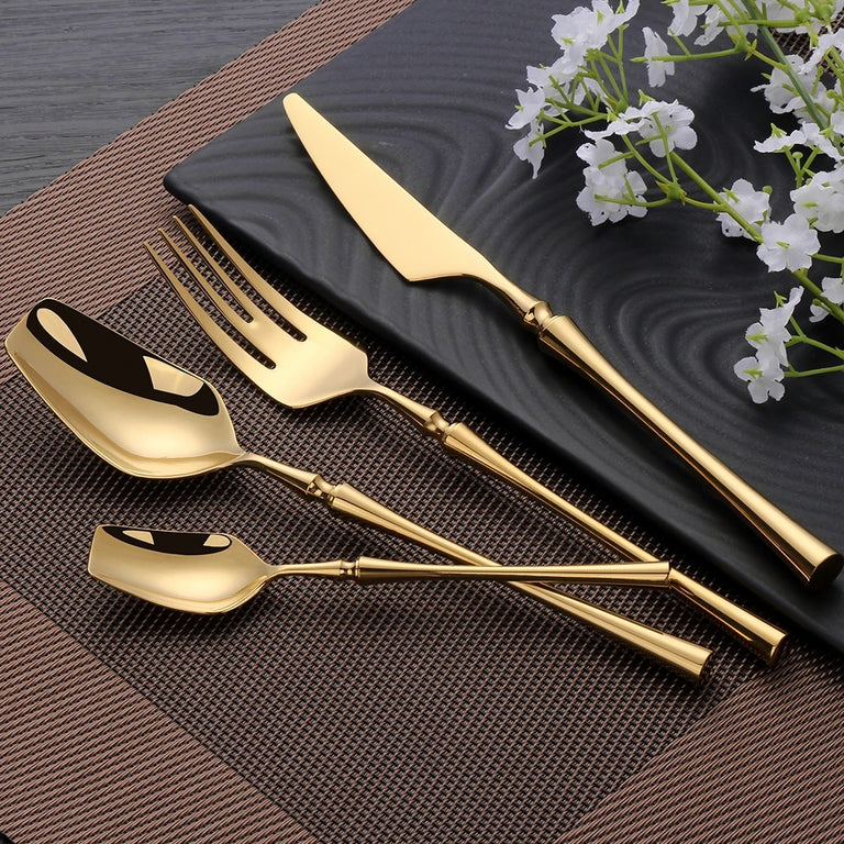 Artisanal Gold Cutlery Set