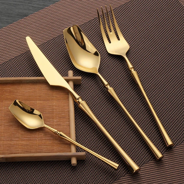 Artisanal Gold Cutlery Set