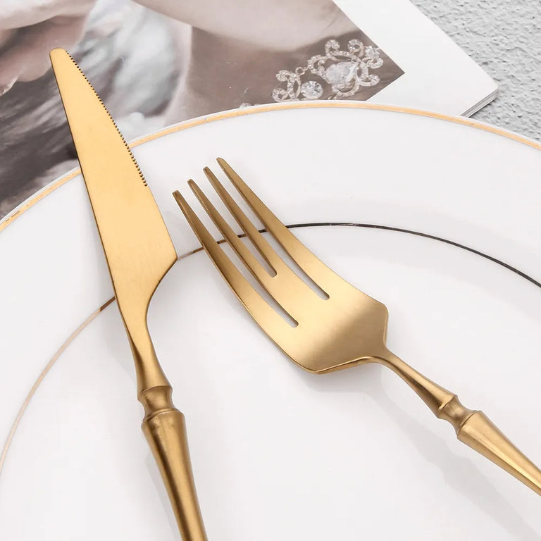 Artisanal Gold Cutlery Set