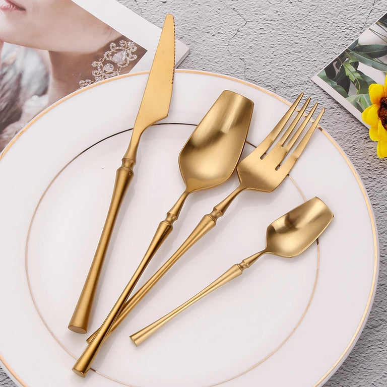 Artisanal Gold Cutlery Set