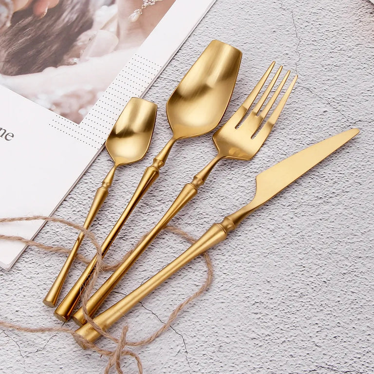 Artisanal Gold Cutlery Set