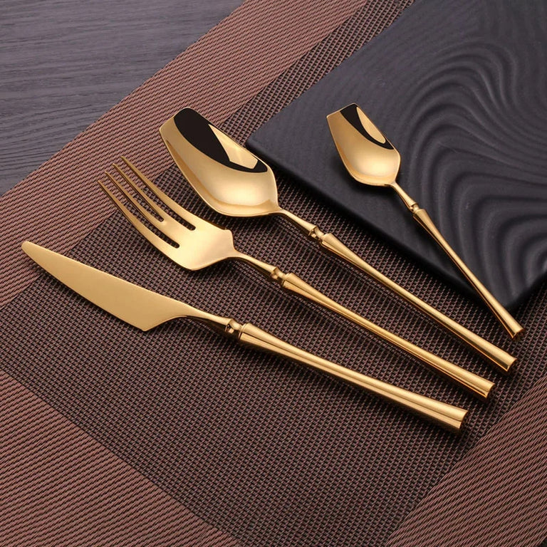Artisanal Gold Cutlery Set