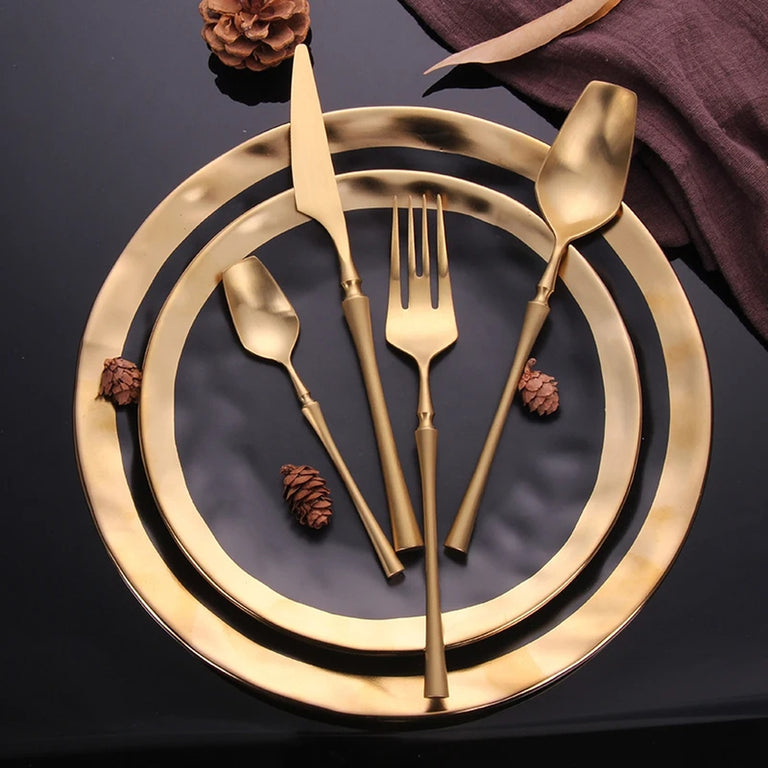 Artisanal Gold Cutlery Set