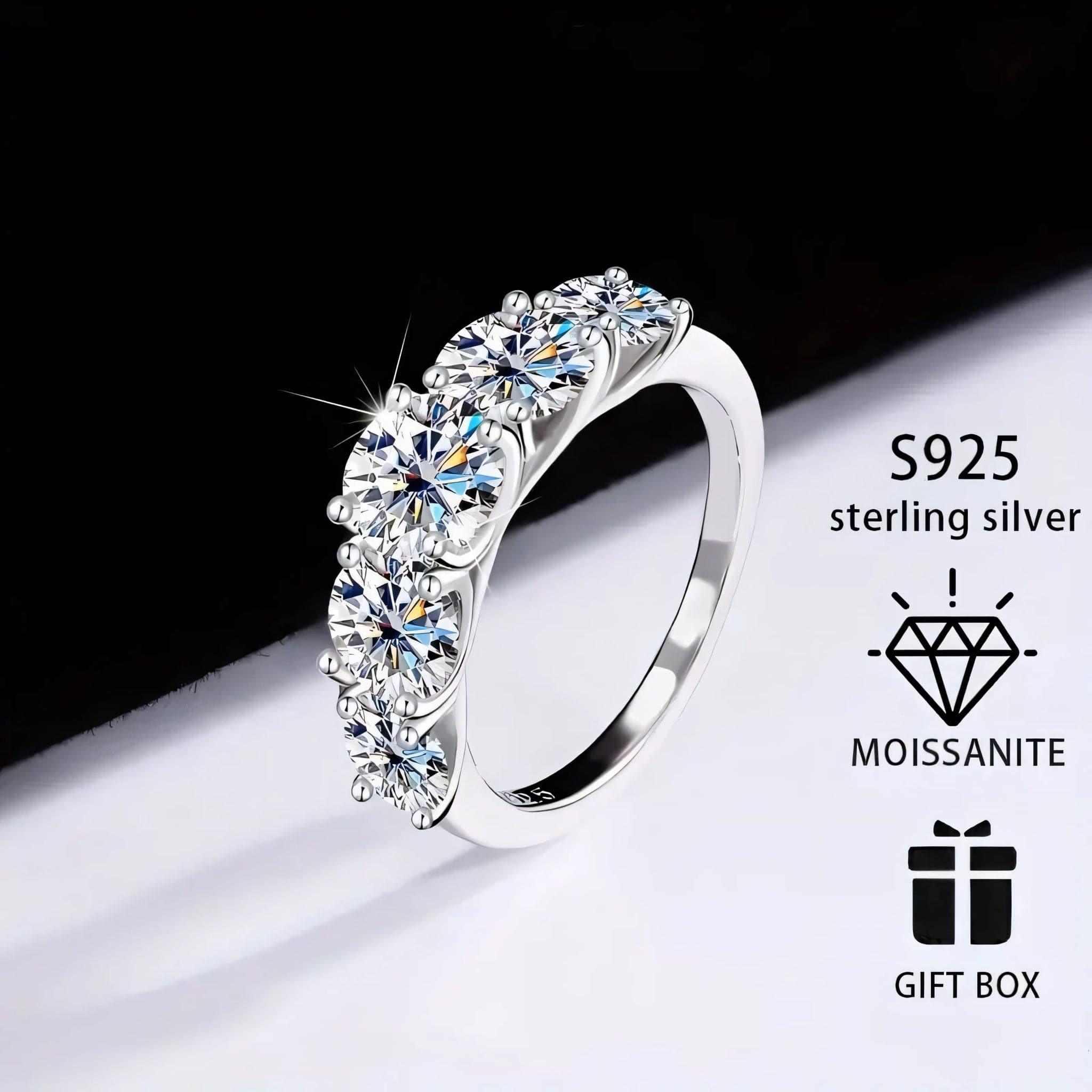 Eternal Shine 3.6ct Moissanite Engagement Ring in 925 Sterling Silver - Tremmi